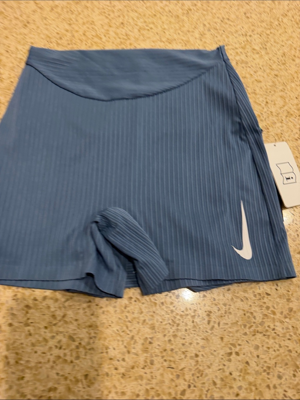 Nike Youth Blue Ribbed Performance One-Piece - Picture 4 of 6